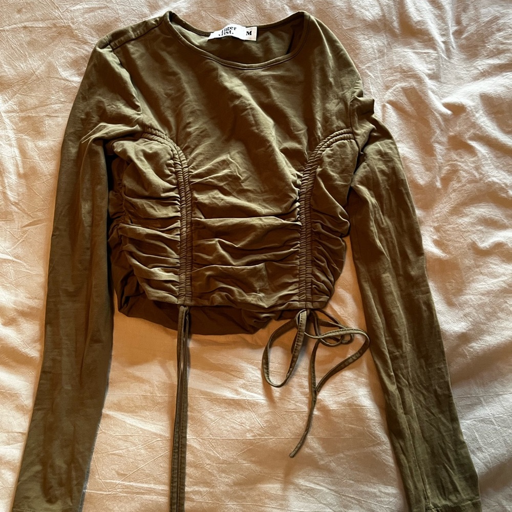 Green scrunch longsleeve. Never worn